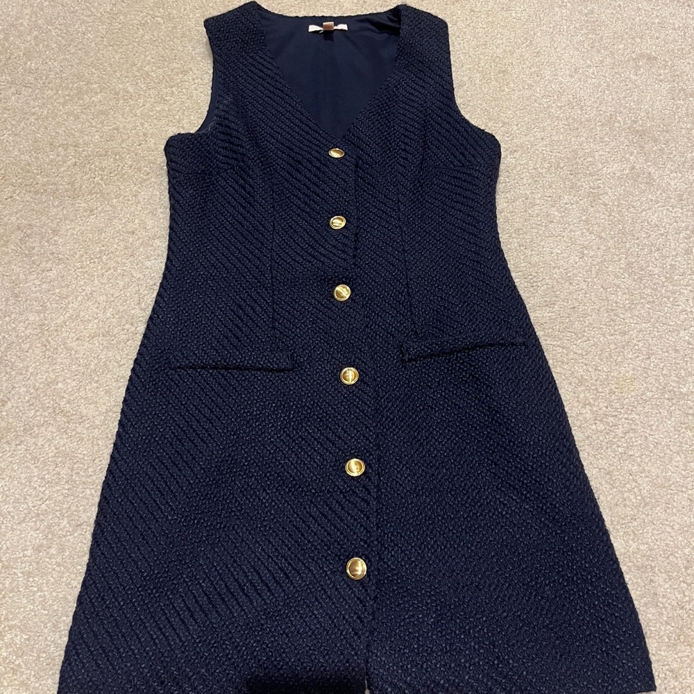 Elegant Navy Sleeveless Dress